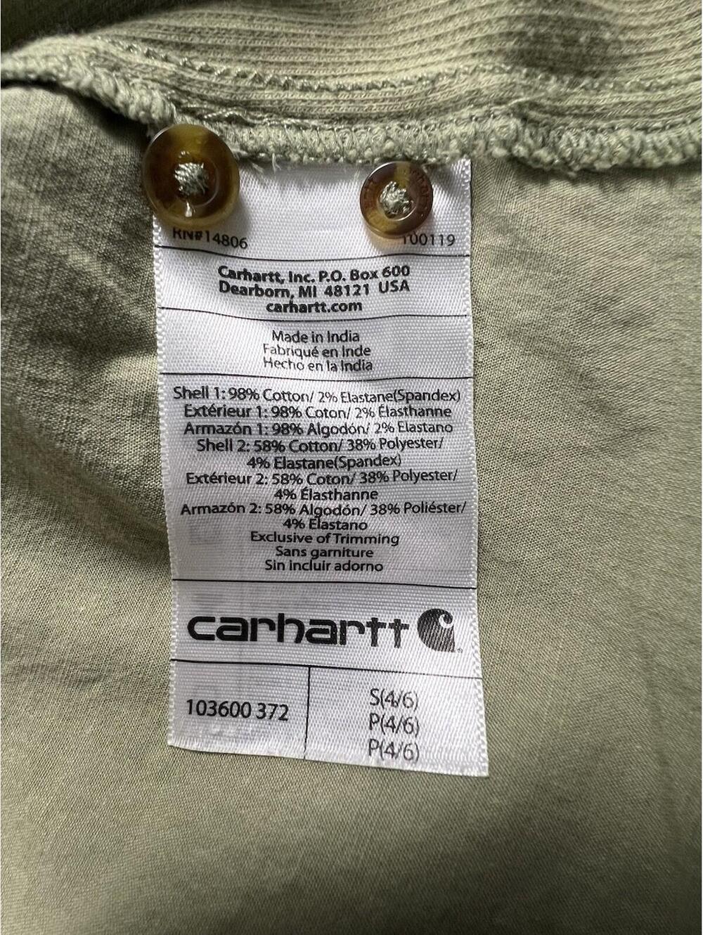 Carhartt Bozeman Rugged Flex Roll Up Sleeve Work Cowgirl Khaki Women's Small - Picture 9 of 10